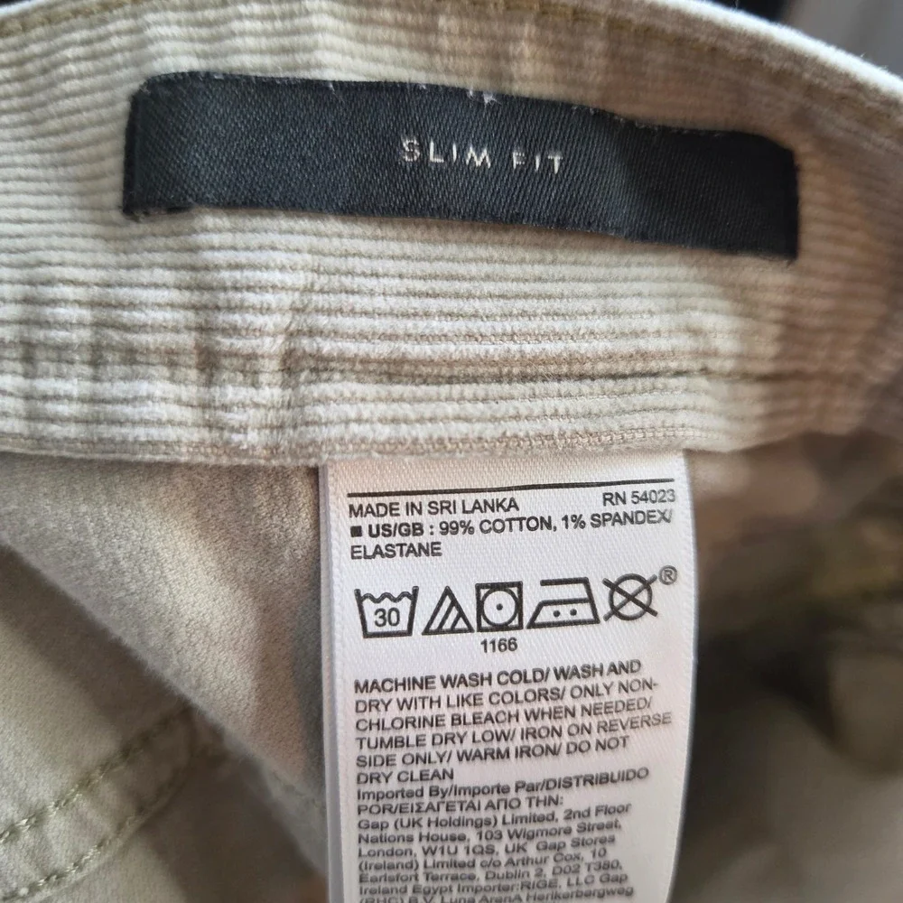 Banana Republic Traveler Slim Fit Corduroy Pants Mens 30 Tan Khaki Cotton Blend